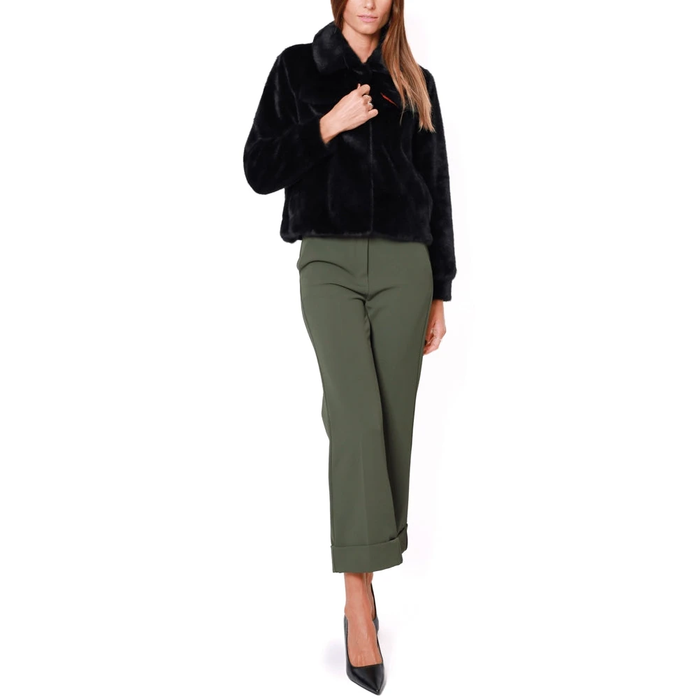 BomBoogie Korte Zwarte Nep Bontjas Black Dames