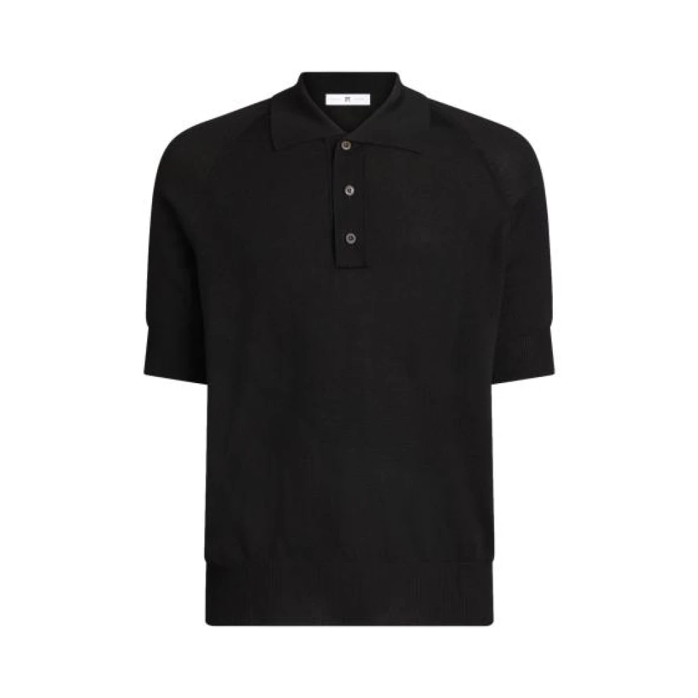 PT Torino Zwarte Katoen Viscose Polo Shirt Black Heren