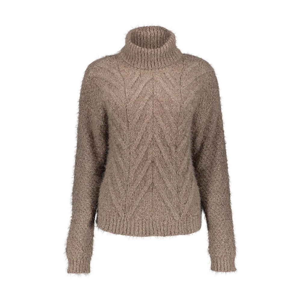 Geisha Roll Neck Pullover Brown Dames