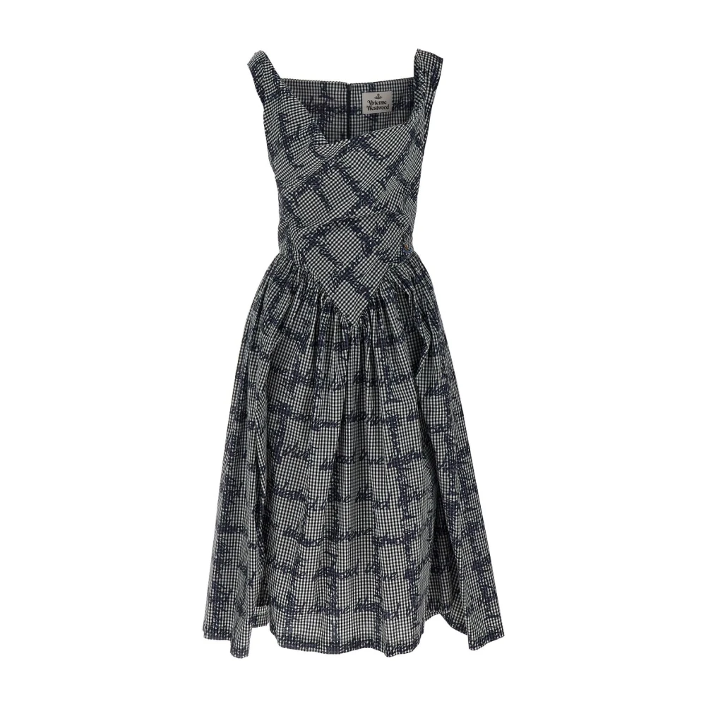 Vivienne Westwood Zwart Asymmetrische Hals Mouwloze Gerende Rok Gray Dames