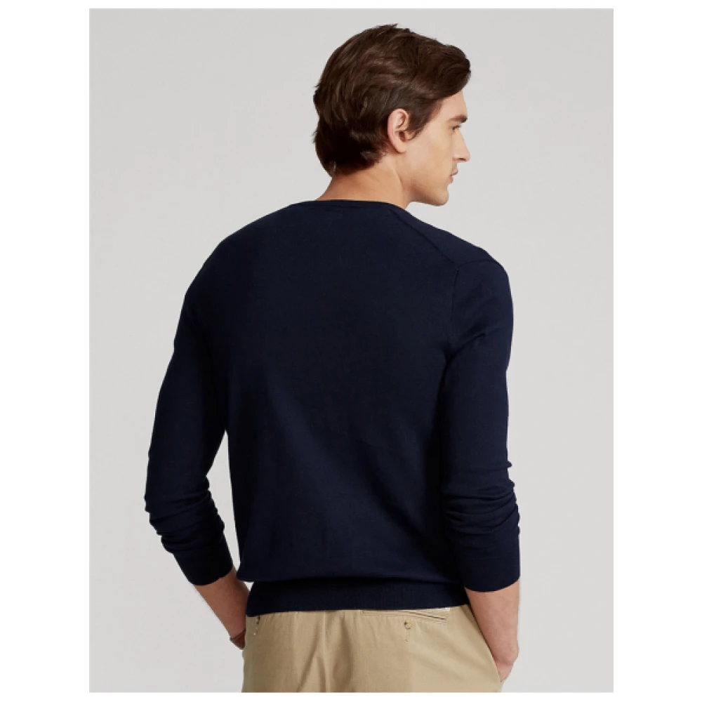 Polo Ralph Lauren Slim Fit V-Hals Polo Trui Blue Heren