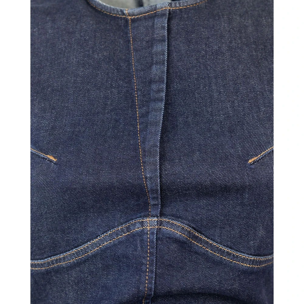 SPORTMAX Blauwe Denim Stretch Jurk Blue Dames