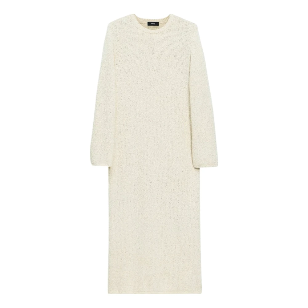Theory Offwhite Bouclé Midi Jurk Beige Dames