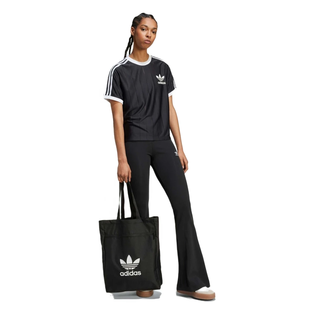 Adidas Pinstripe 3 Strepen T-shirt Black Dames