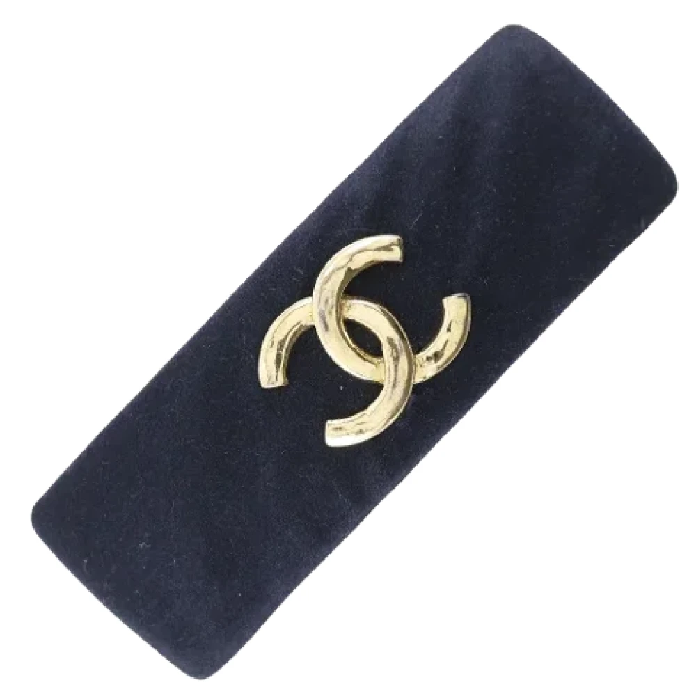 Chanel Vintage Pre-owned Canvas hair-accessories Black Dames