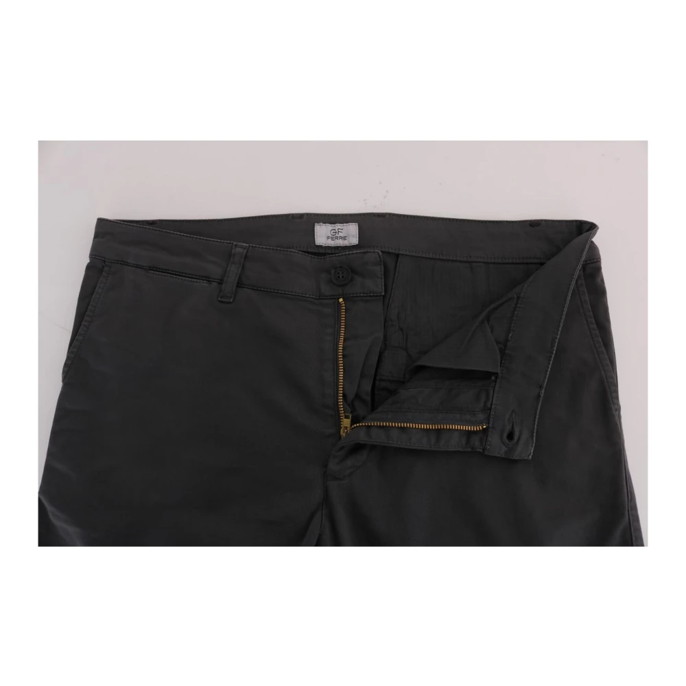 Gianfranco Ferré Grijze Katoenen Stretch Slim Fit Broek Gray Heren
