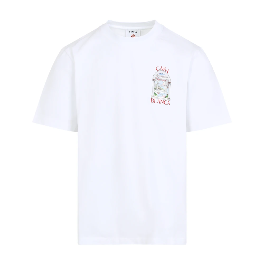 Casablanca Grafisch Print T-shirt met Monogramdetail White Heren