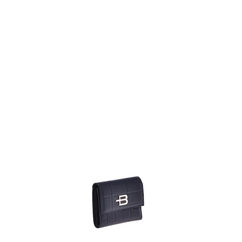 Baldinini Wallet in black monogram leather Black Dames