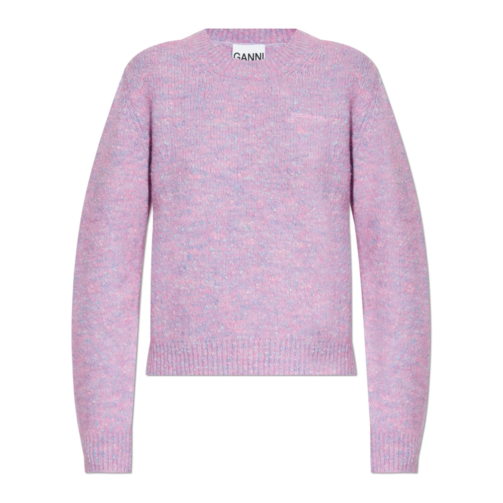 Ganni Geribbelde trui Pink Dames