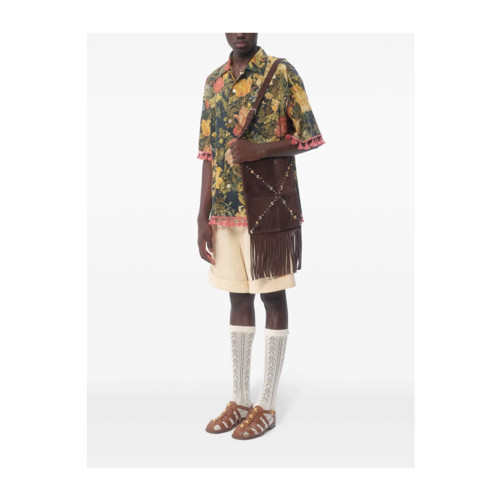 Valentino Bloemenprint Linnen Overhemd Multicolor Heren