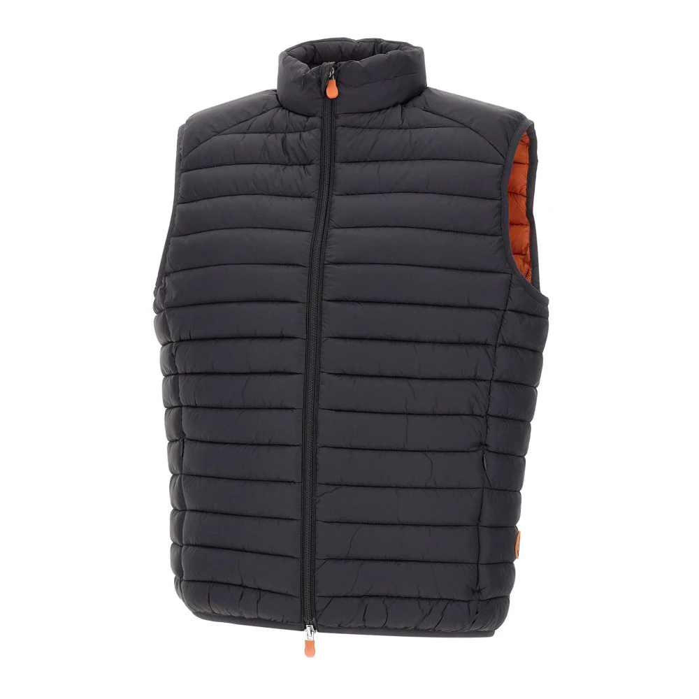 Save The Duck Zwarte heren gilet met bakstenen interieur Black Heren