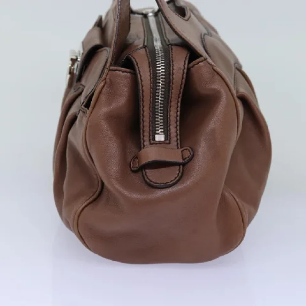 Salvatore Ferragamo Pre-owned Leather handbags Brown Dames