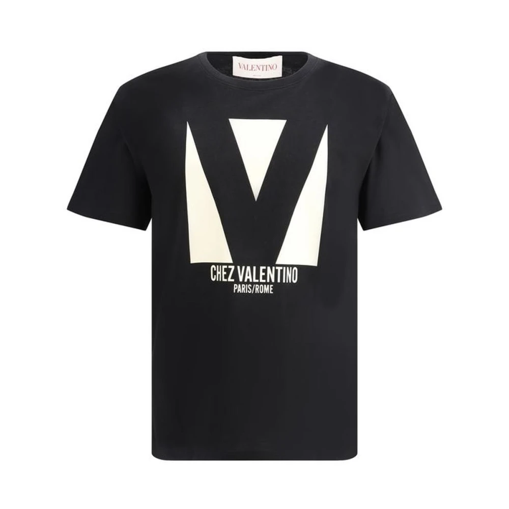 Valentino Iconisch Logo Katoenen T-shirt Black Heren