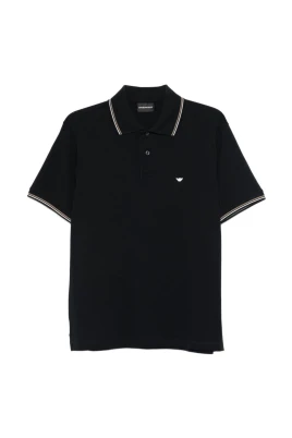 Polo-tröja med randdetaljer