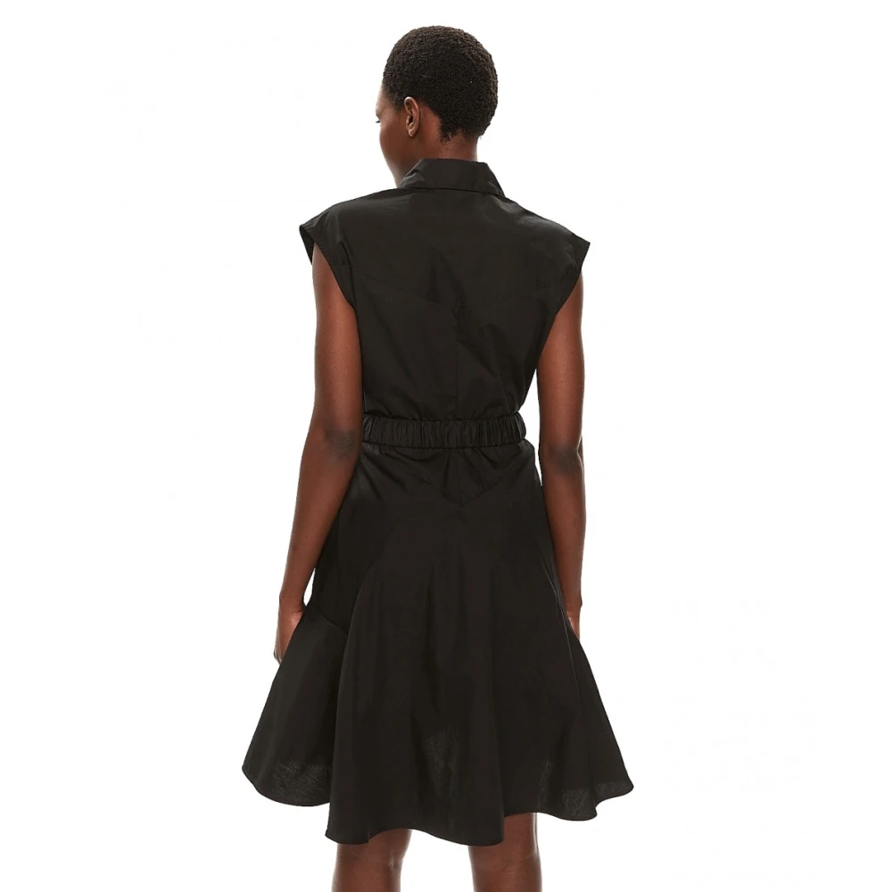 pinko Mouwloze Overhemdjurk met Riem Black Dames
