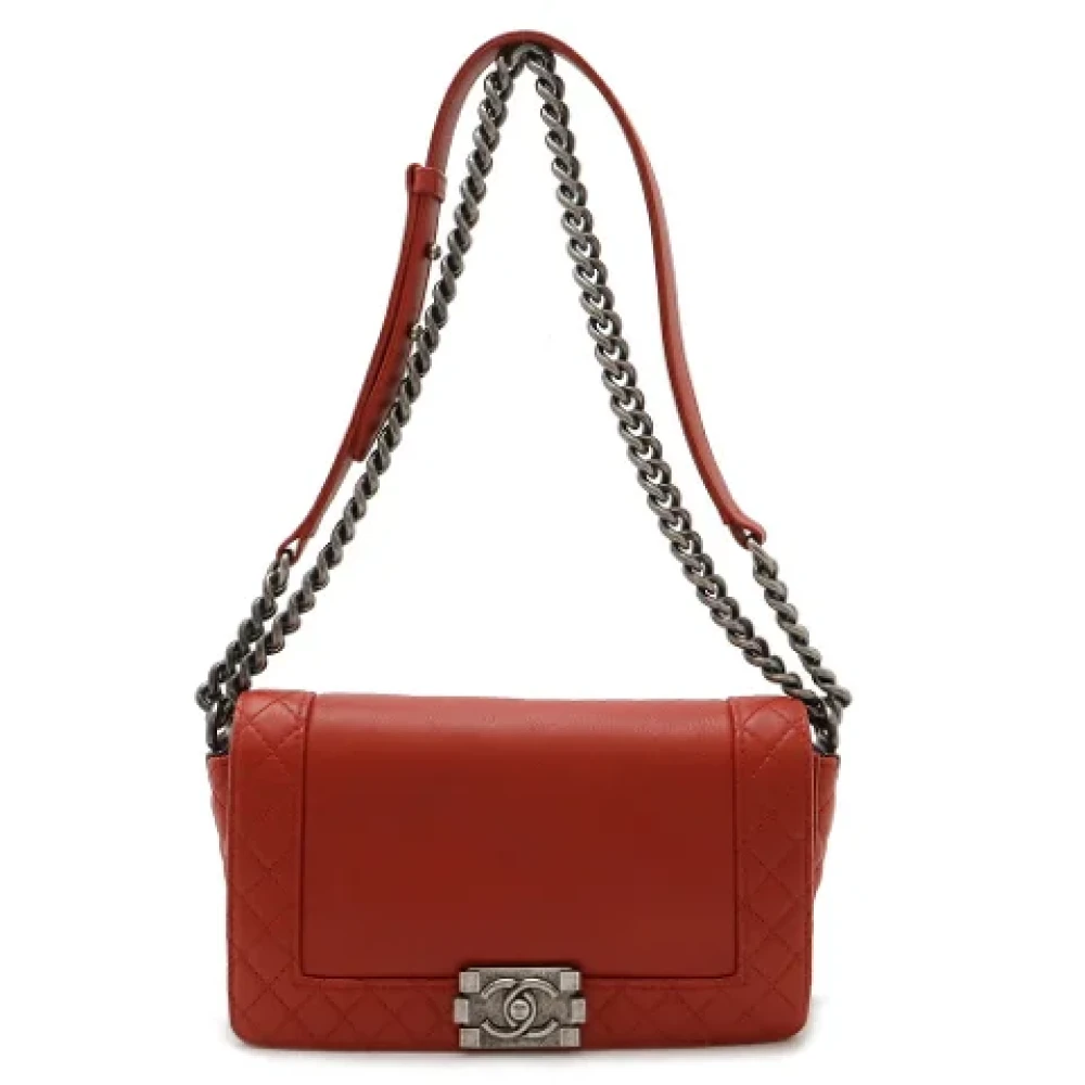 Chanel Vintage Pre-owned Leather chanel-bags Red Dames