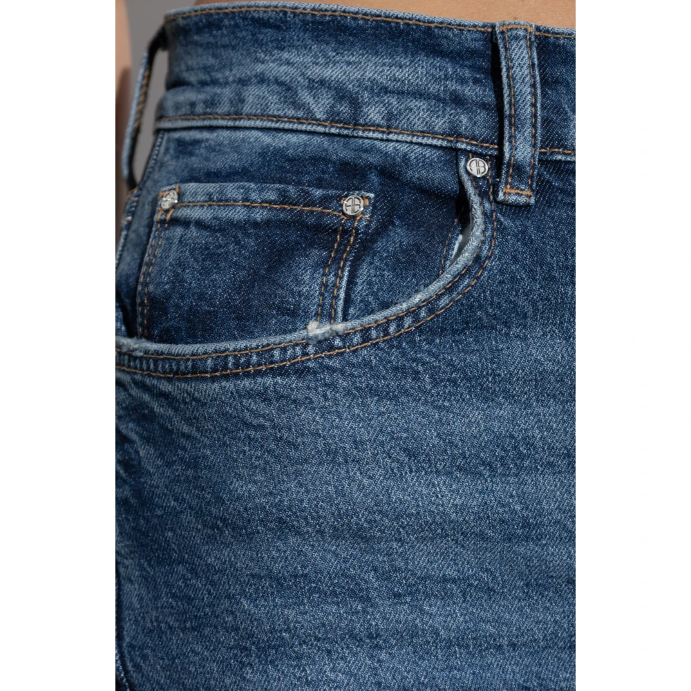 Anine Bing Logo Jeans Blue Dames