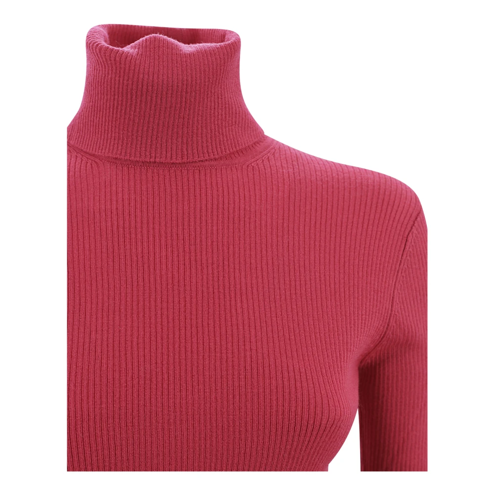 P.a.r.o.s.h. Rode Wol Ribgebreide Trui Red Dames