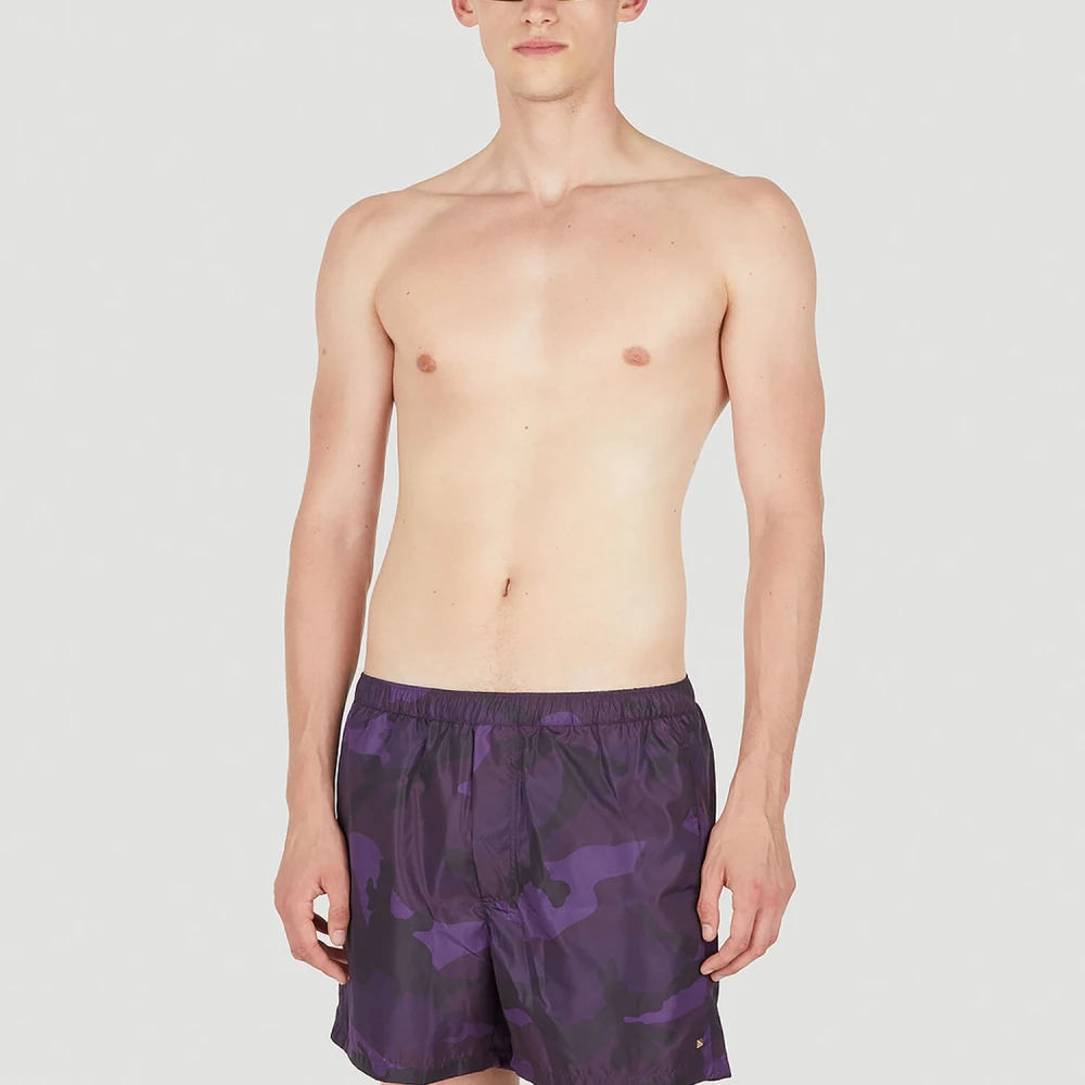 Valentino Camouflage Zwemshorts Purple Heren