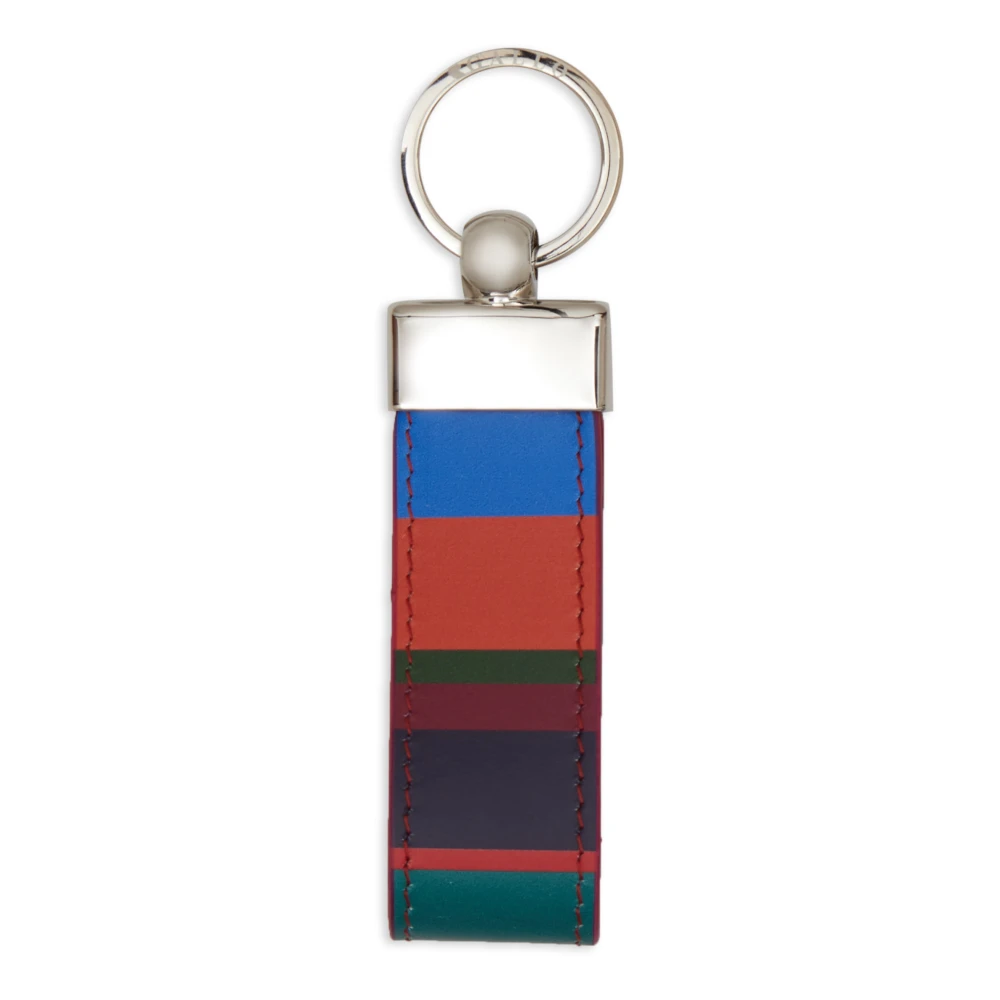 Gallo Unisex blauwe dubbele streep sleutelhanger met veelkleurige strepen Multicolor Unisex
