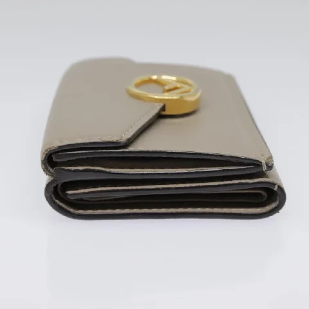 Fendi Vintage Pre-owned Leather wallets Beige Dames