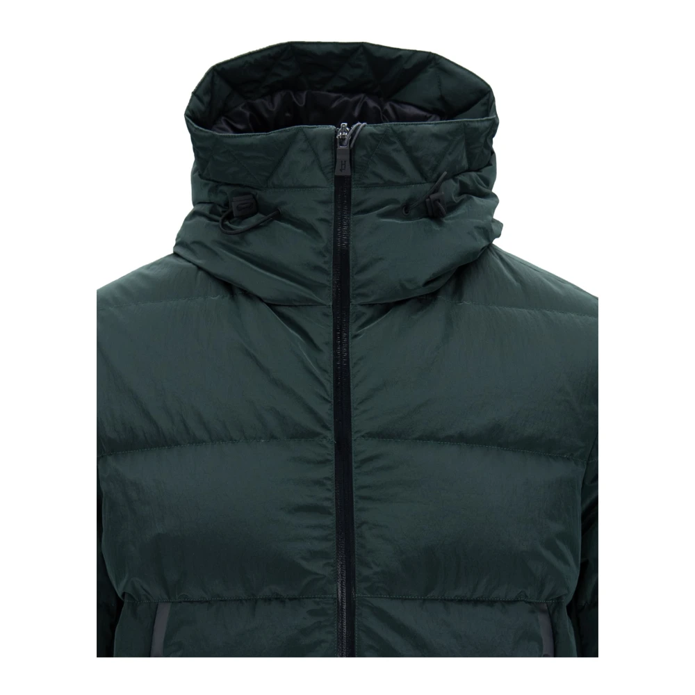 Herno Heren gewatteerde jas met capuchon Green Heren