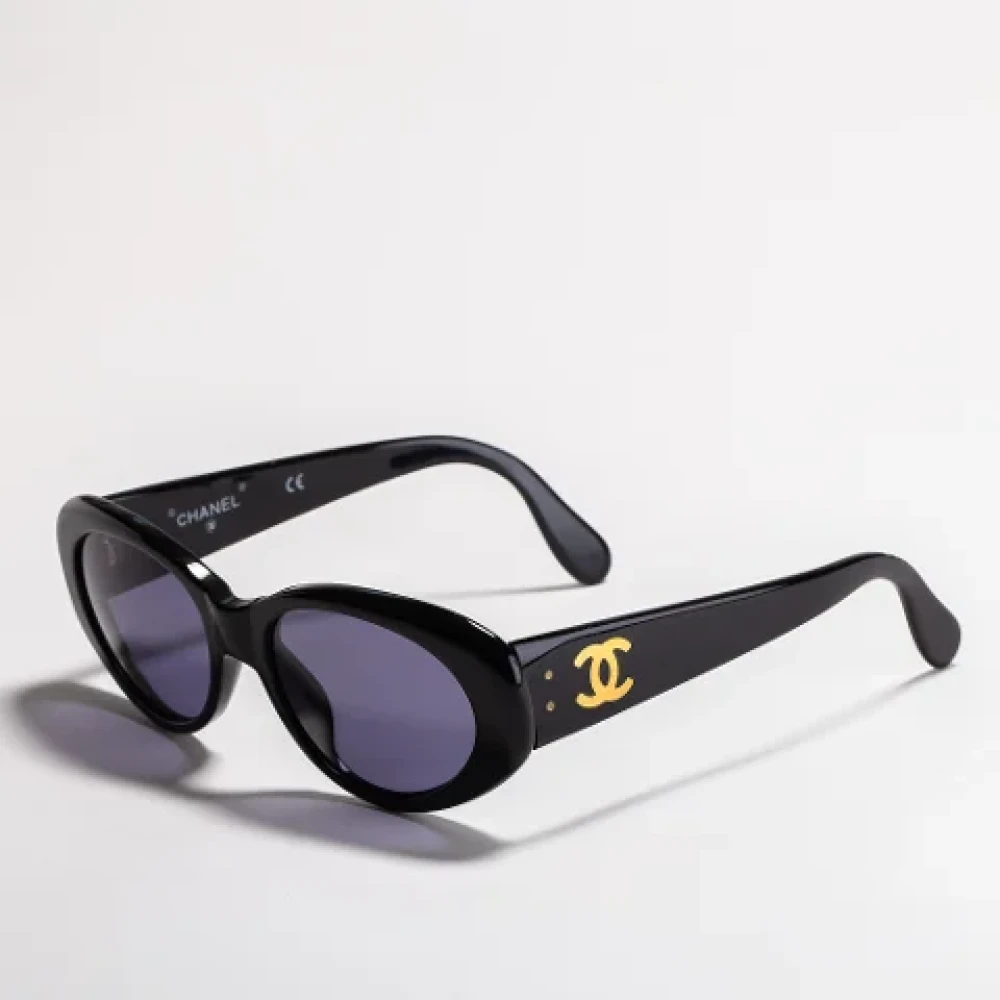Chanel Vintage Pre-owned Acetate sunglasses Black Dames