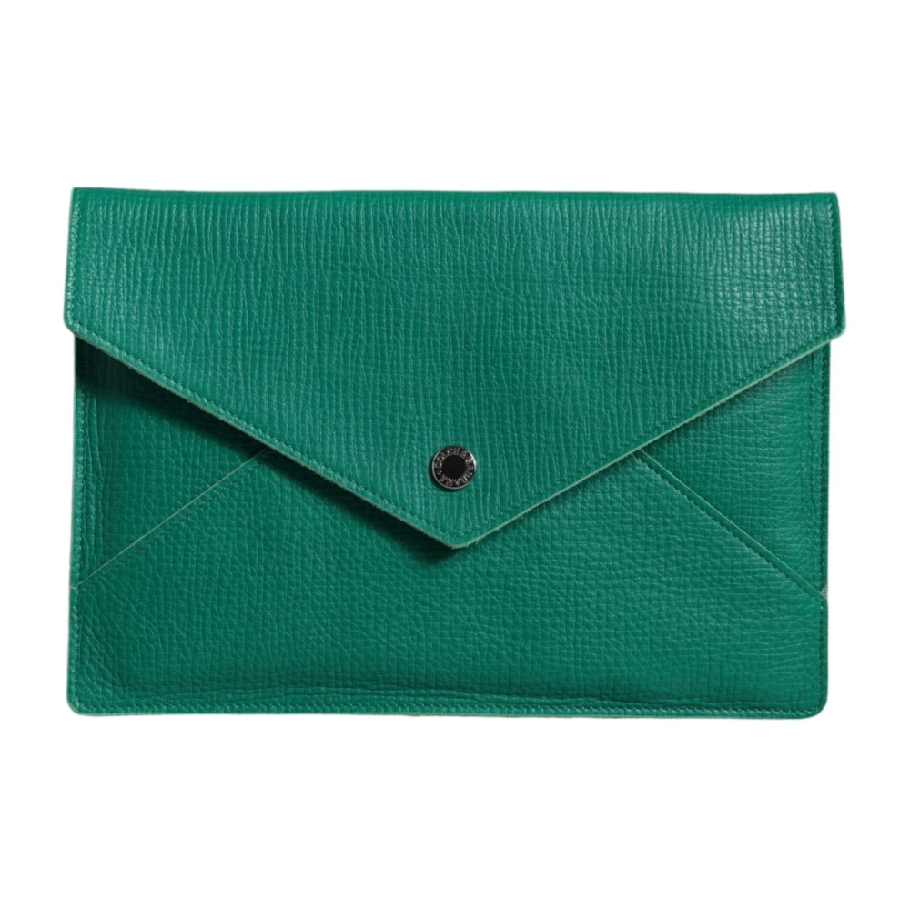 Dolce & Gabbana Groene Leren Clutch Portemonnee Tablethoes Green Dames