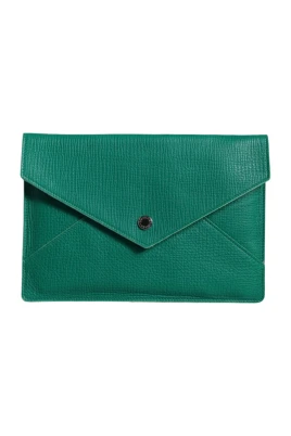 Grön Läder Clutch Plånbok Fodral