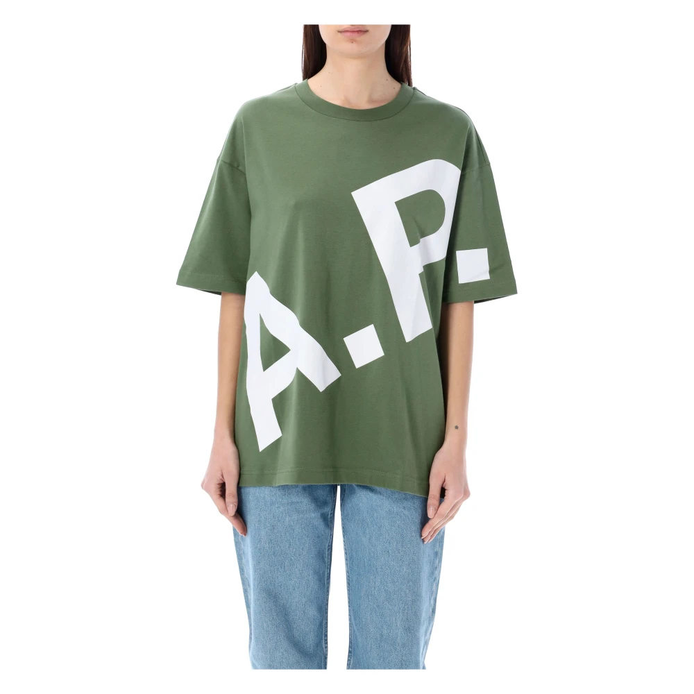 A.p.c. Lisandre T-Shirt Grijs Groen Unisex Green Dames