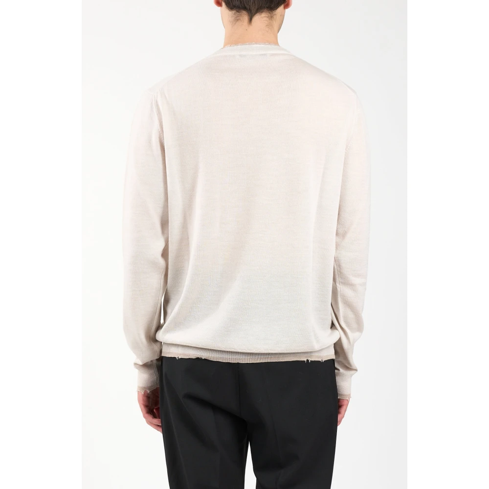 Mauro Grifoni Wollen trui met ribdetails White Heren