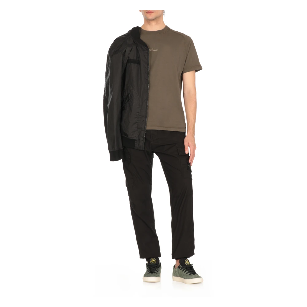 Stone Island Groen Katoenen T-shirt met Logo Green Heren