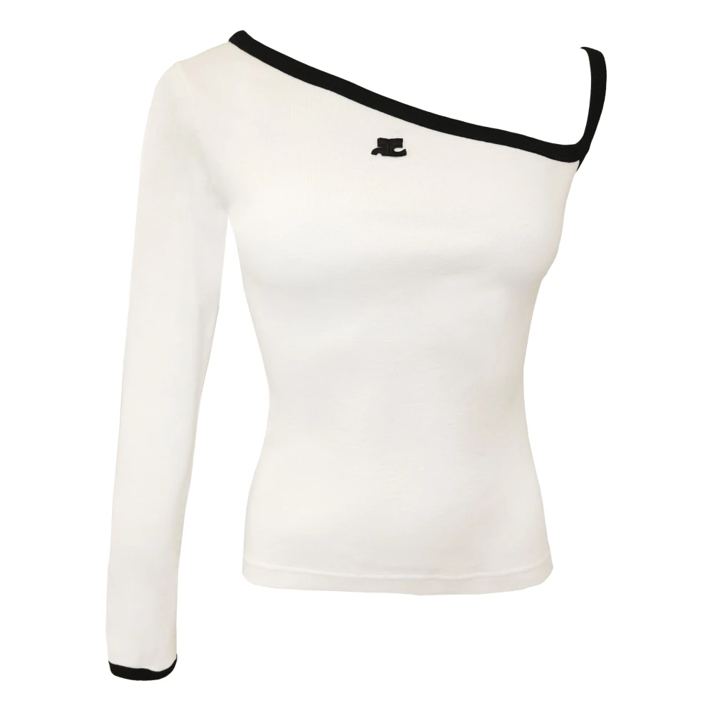 Courrèges Elegante en sportieve longsleeve T-shirt White Dames