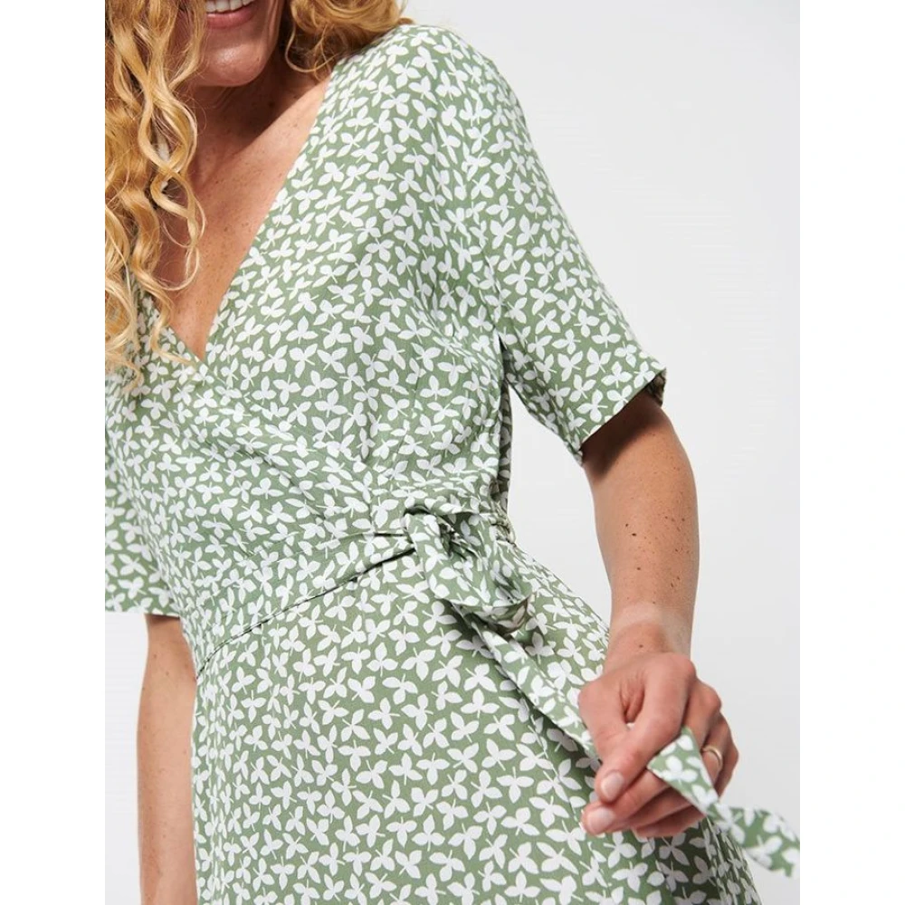 MbyM Lange groene wikkeljurk Semira Multicolor Dames