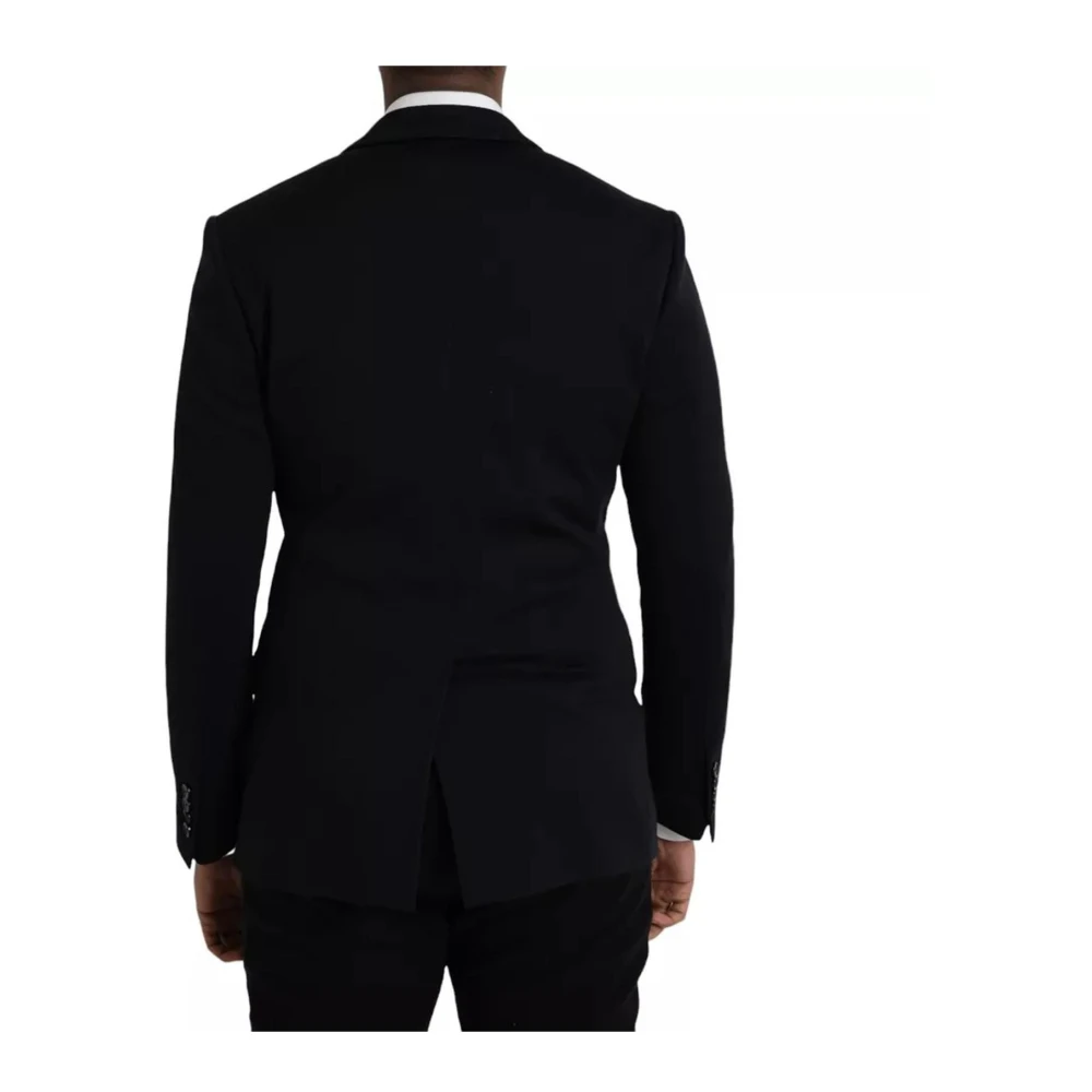 Dolce & Gabbana Blauwe Wol Single Breasted Blazer Jas Blue Heren