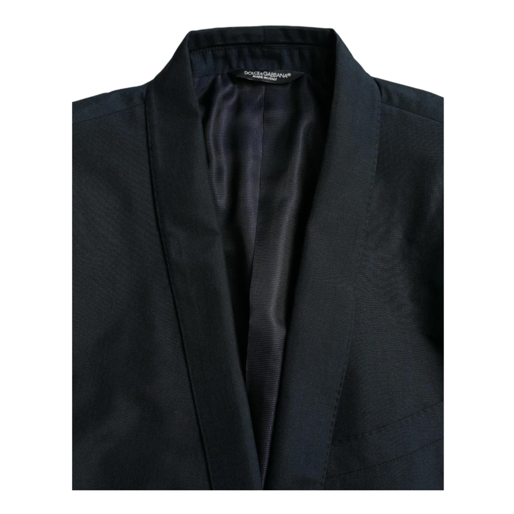 Dolce & Gabbana Blauwe Notch Jas Blazer Slim Fit Blue Heren