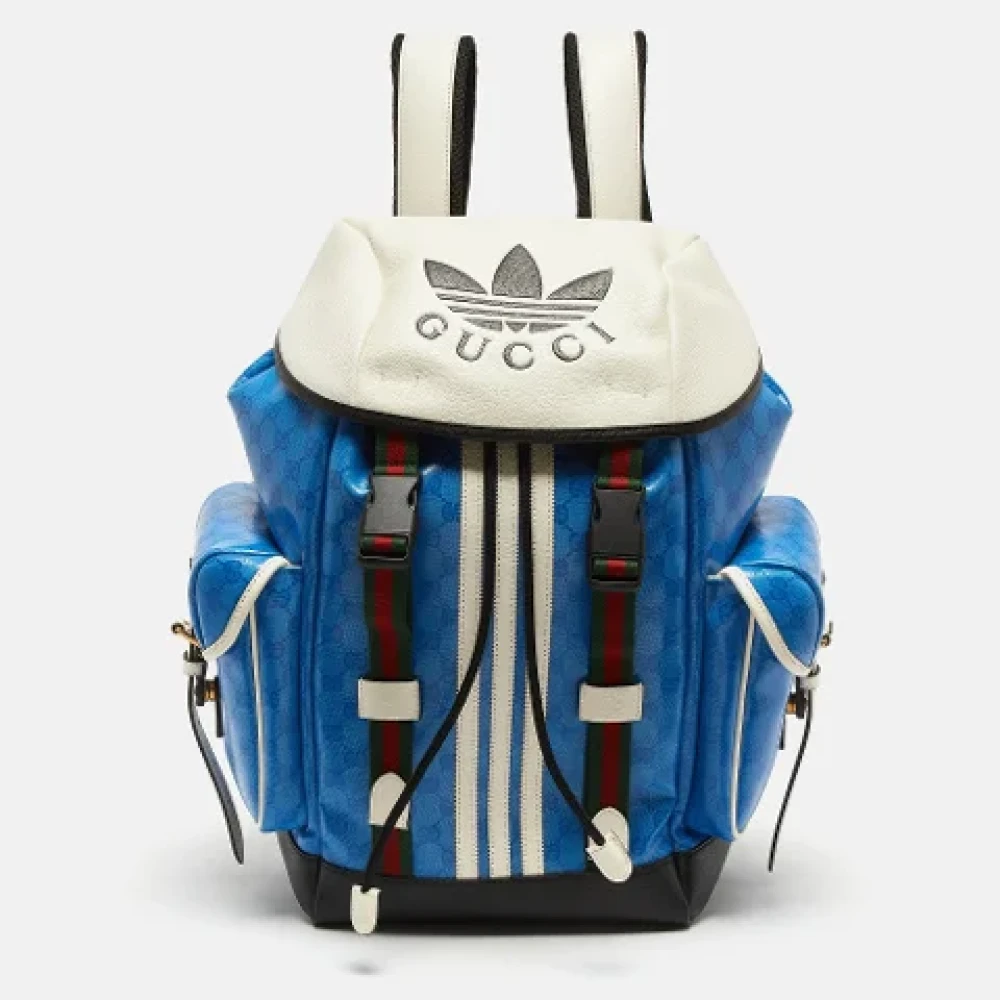 Gucci Vintage Pre-owned Leather backpacks Blue Heren