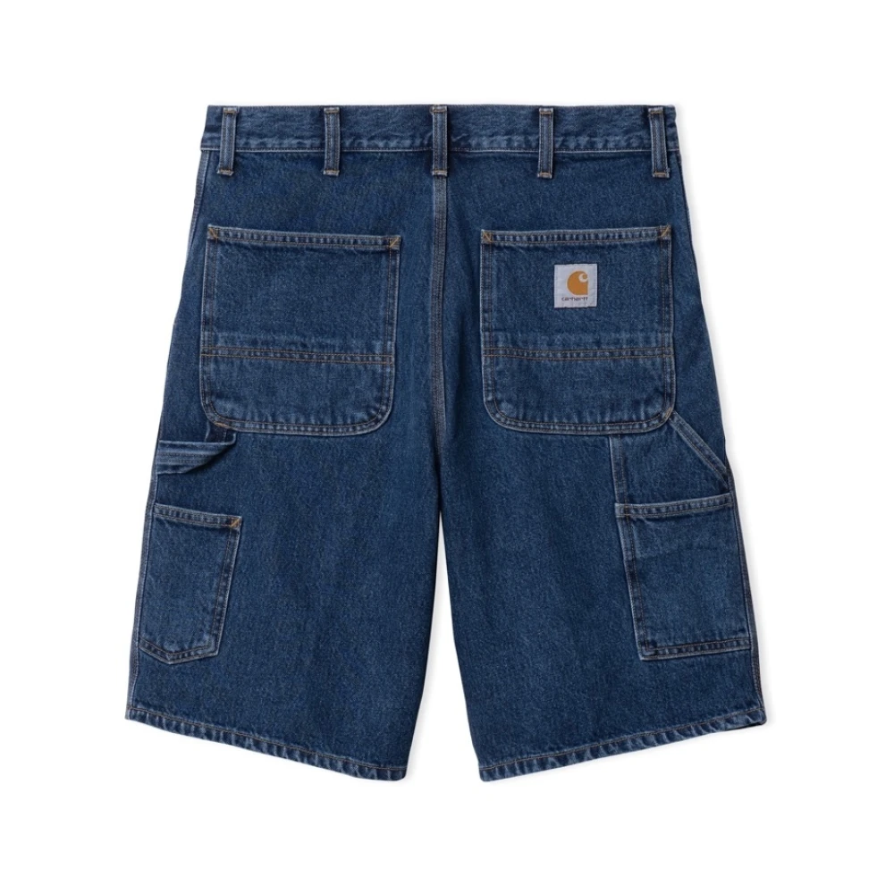 Carhartt WIP Relaxed Fit Denim Knie Shorts Blue Heren