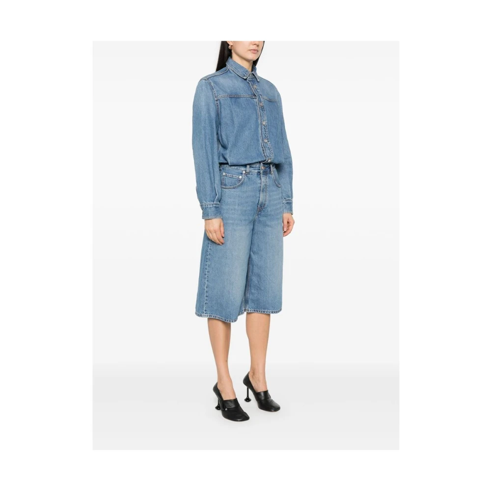 Haikure Blauwe Geknoopte Shirt met Zakken Blue Dames