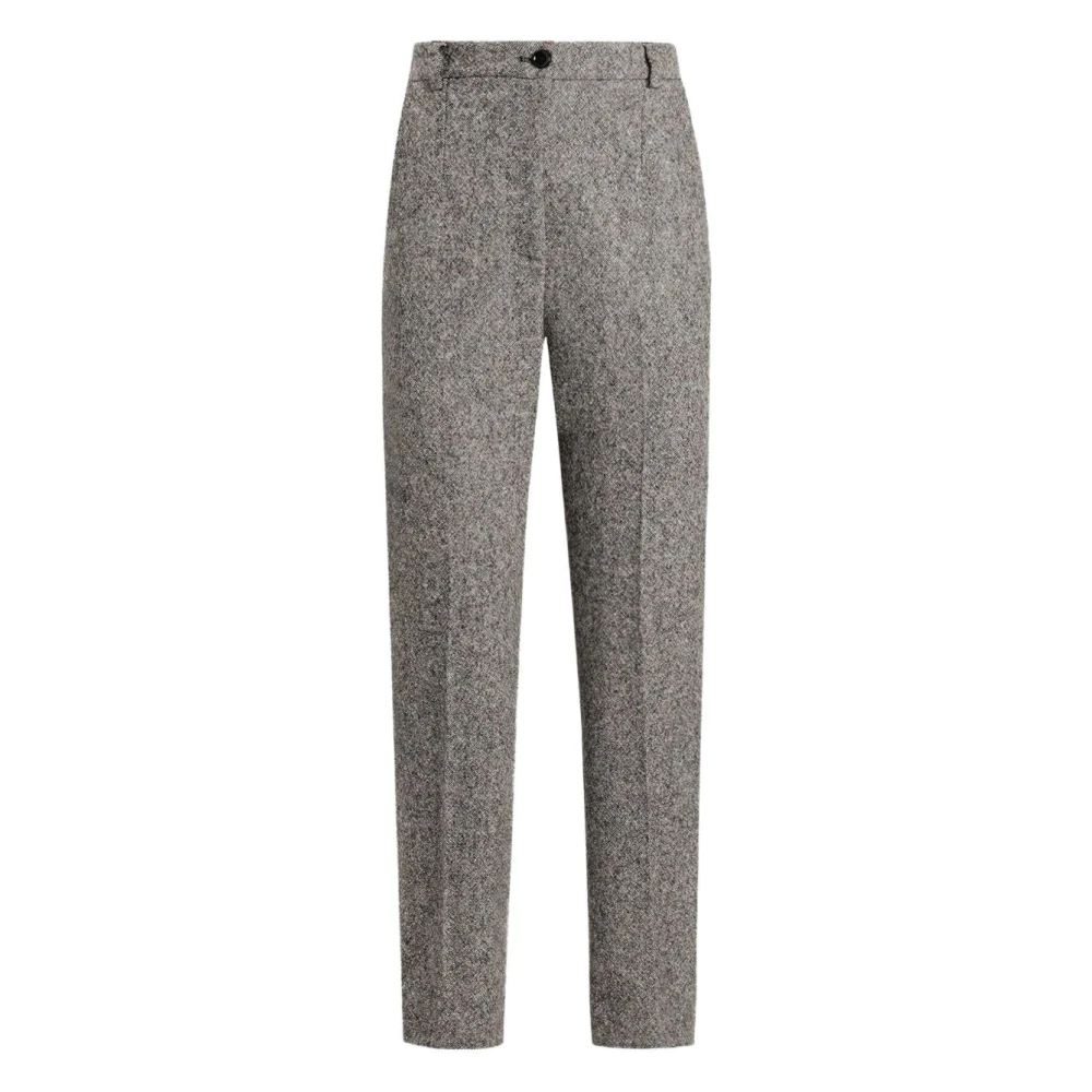 Dolce & Gabbana Women's Gray Slim Fit Wool Trousers
