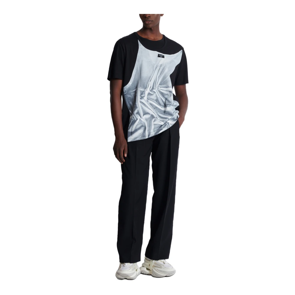 Balmain T-shirt met tanktop-print Black Heren