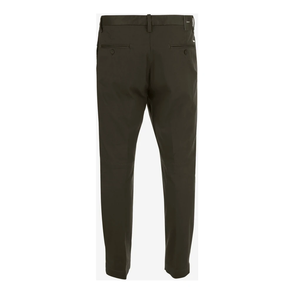 Dsquared2 Stretch Katoen Chino Broek Donkergroen Green Heren