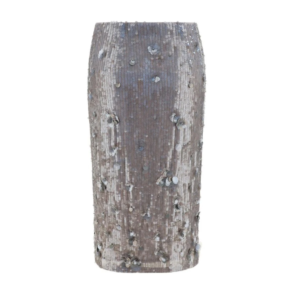 P.a.r.o.s.h. Bloemig Pailletten Rok Gray Dames