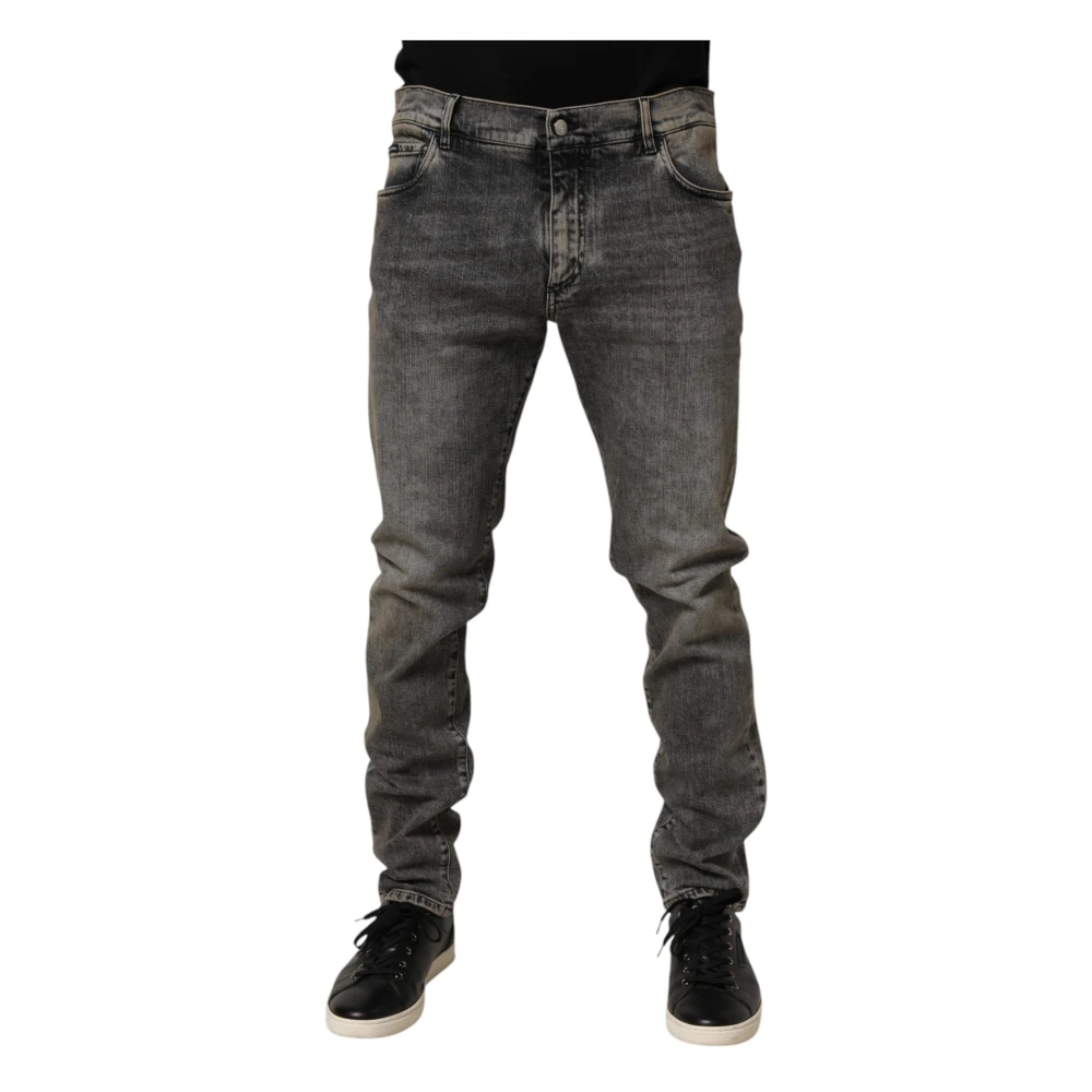 Dolce & Gabbana Men's Gray Slim Fit Denim Jeans