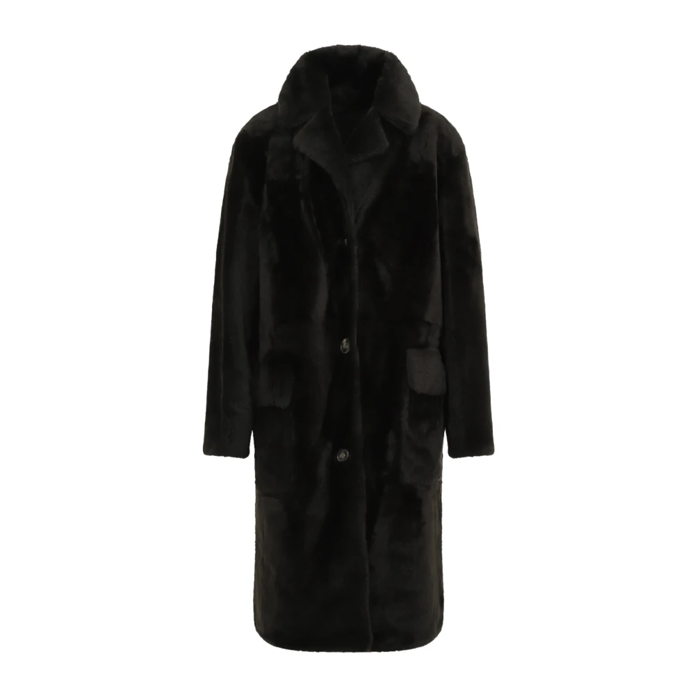 Yves Salomon Luxe Groene Shearling Jas Aw24 Green Dames