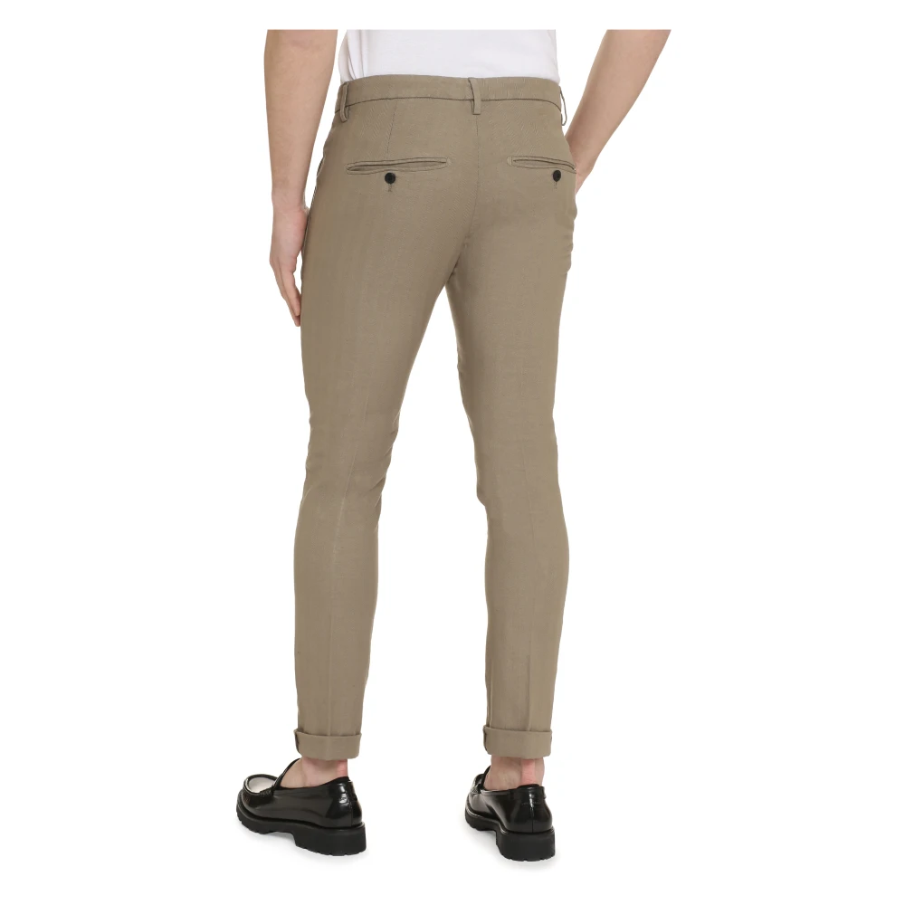 Dondup Katoenen Chino Broeken met Oprolbare Manchetten Beige Heren