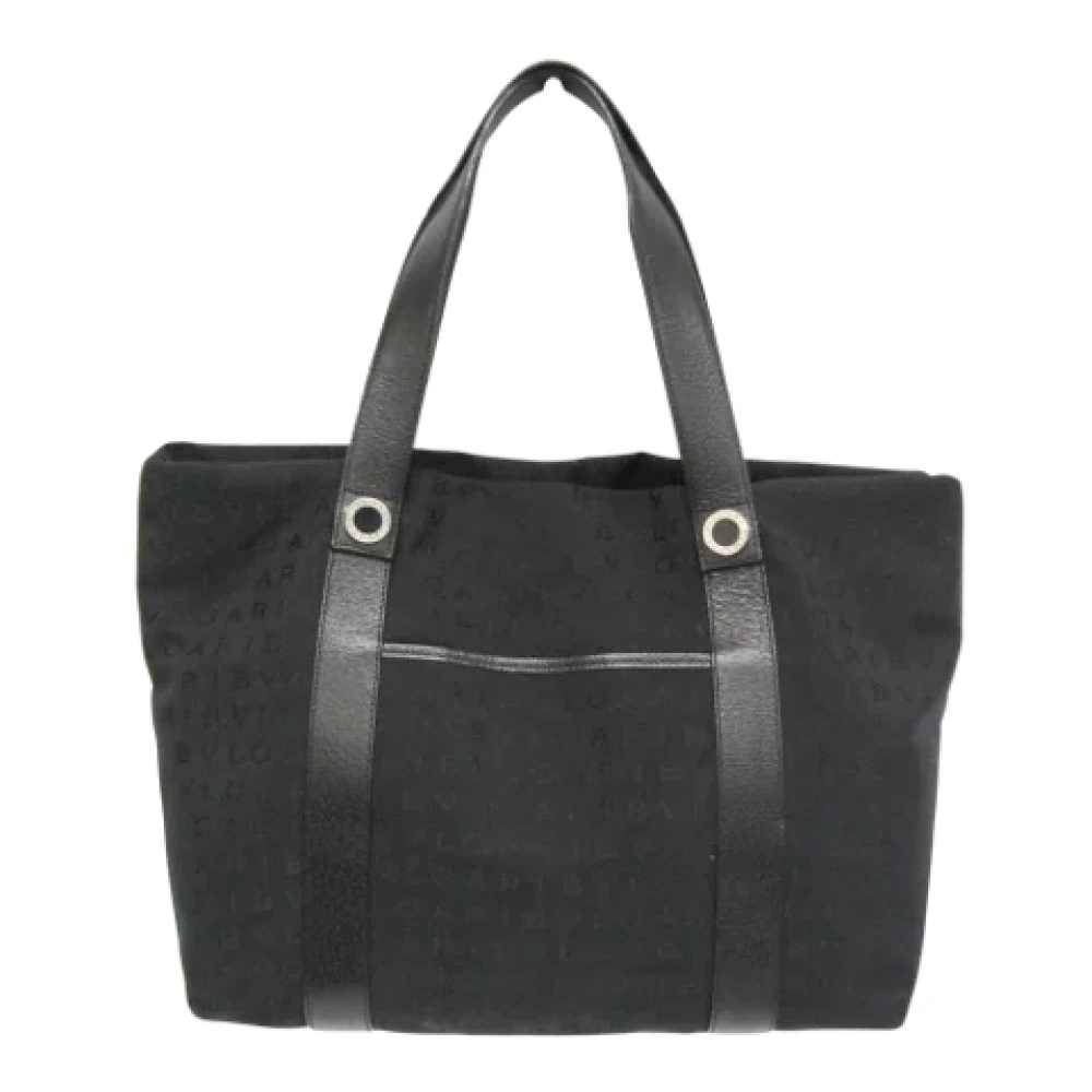 Bvlgari Vintage Pre-owned Canvas shoulder-bags Black Dames