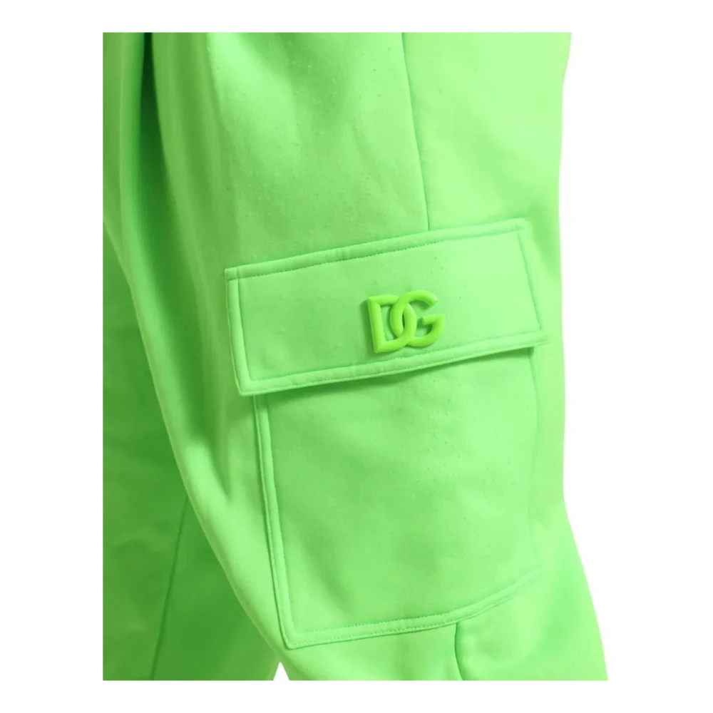 Dolce & Gabbana Neon Groene Polyester Jogger Sweatpants Green Heren