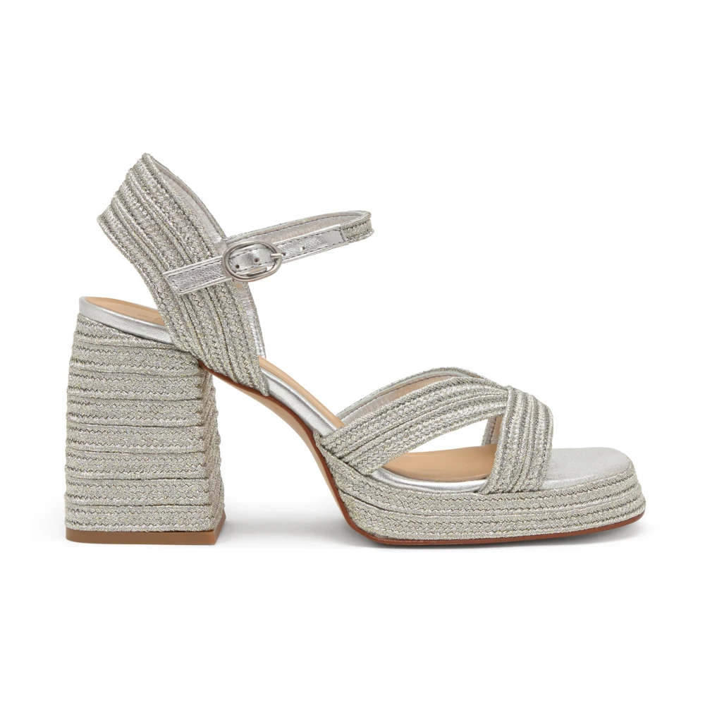 Castañer Women's Gray Sandal With 10 Cm Heel