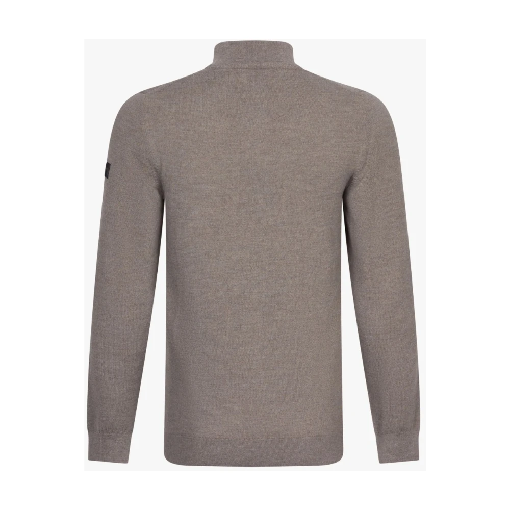 Cavallaro Merino Half Zip Pullover Trui Zand Brown Heren